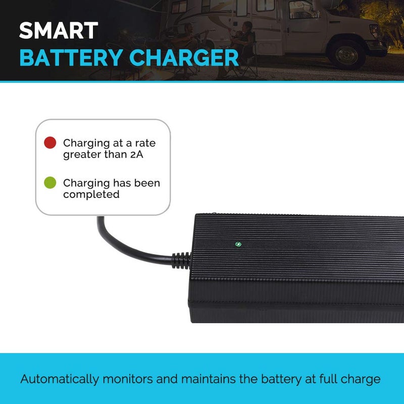 Renogy شاحن بطارية محمول Renogy 12V 20A AC إلى DC مع مشابك تمساح 12AWG لبطاريات فوسفات الحديد الليثيوم - Image 4